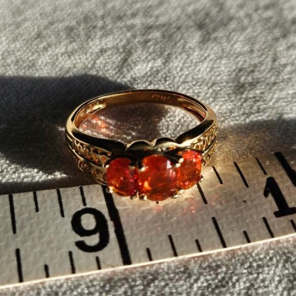 Mexican Fire Opal 14K Gold Ring - Picture 6 of 7